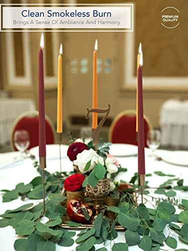 Royal Imports Unscented Taper Candles 12" Red/Orange/Yellow 9-Hr Set of 12 - Image 2