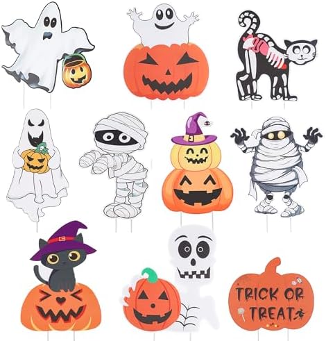 10 Pcs Halloween Yard Decorations, Halloween Yard Stakes Lawn Decorations by OZIO