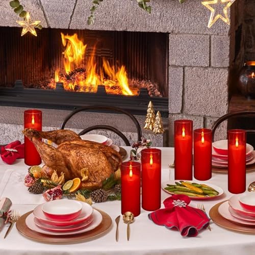 24-Pack Red Flameless LED Candles - Remote Control & Timer, Realistic Flickering for Chinese New Year Decor, Valentine's Day, Romantic Home Ambiance, Fireplace Mantel & Festive Centerpieces - Image 5