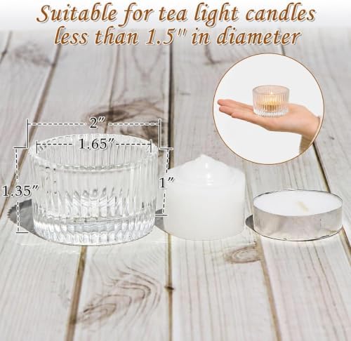 Lanttu 12 Pcs Clear Tealight Candle Holder 2'' x 1.4'' - Image 2
