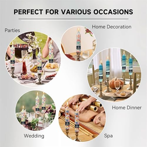 Floral Taper Candle Dripless Candlesticks - Gedengni 4pcs Handmade Sunflower Candles Short Candle Sticks 7inches Smokeless Tapered Candles for Home Party Wedding Dinner,18-SUNFLW - Image 6