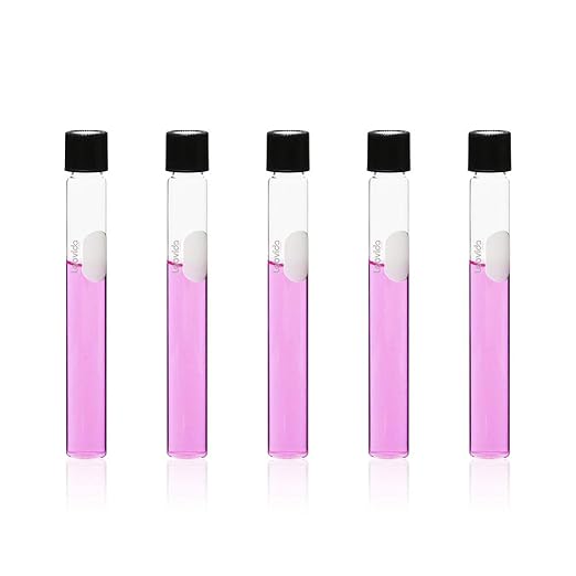 40pcs of Glass Serological Test Tubes with Black Bakelite Screw Caps Silicon Liners, Vol.15ml 16x150mm with Marking Area, Borosilicate Glass Material, Flat Bottom, LVH004