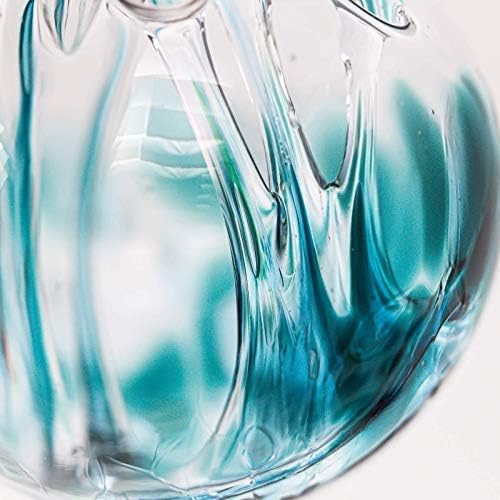 Luke Adams Glass | 3" Mini Tree of Life Ornament | Handmade Ornament | Hanging Garden Gazing Ball | Indoor Outdoor Home Décor | (Recycle Teal)
