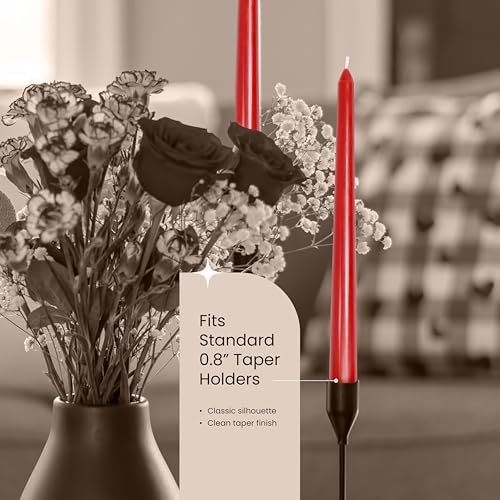 Leor & Lair Red Taper Candles, 40 Pack, 10" Bulk Taper Candles, Unscented - Image 5