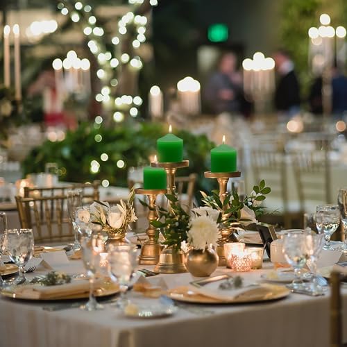 Votive Candles,Unscented Candles 10 Hour Bulk Pack of 24 Small Pillar Candle,- Small Candles for Birthdays, Home Decoration, Restaurants and Weddings (Green) - Image 4