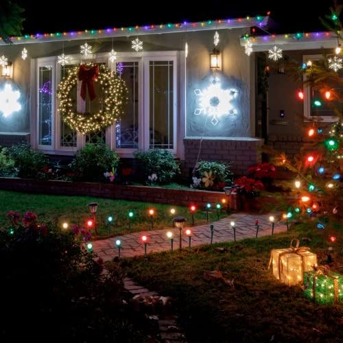 12 Inch Christmas Light Stakes Outdoor Lights Stake 50 Pack Universal Yard Lawn Stake for C6 C7 C9 Christmas Pathway Lights Holiday Light Stakes for Christmas Decorations Outdoor Garden Patio(Green) - Image 6