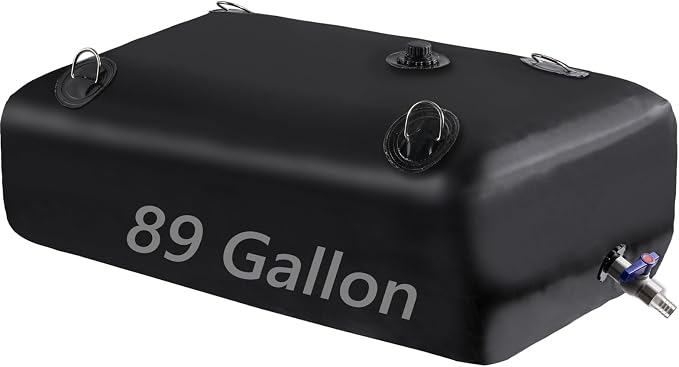 Rodelna Water Storage Bladder, Water Tank 89 Gallon Foldable Portable Water Storage, Large Water Storage Containers with 3/4" PVC Spigot and Overflow Kit for Camping, Garden, Emergency Water Storage