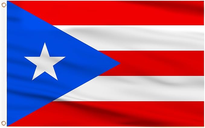 AhfuLife Puerto Rico Flag 3x5 Ft 2 Pcs, Large Puerto Rican Flags for Outside - Double Side with Brass Eyelets for Puerto Rican Party Decorations, Soccer Party Bar Garden Decoration Indoor Outdoor