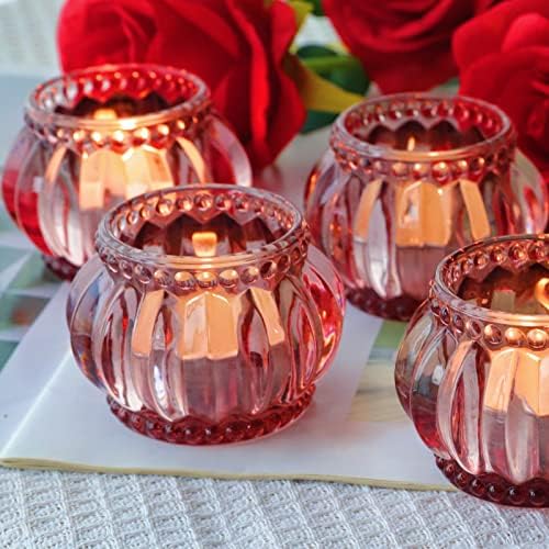 Woho 6pcs Rose Gold Tealight Candle Holder, Tea Light Holder for Valentines - Image 5
