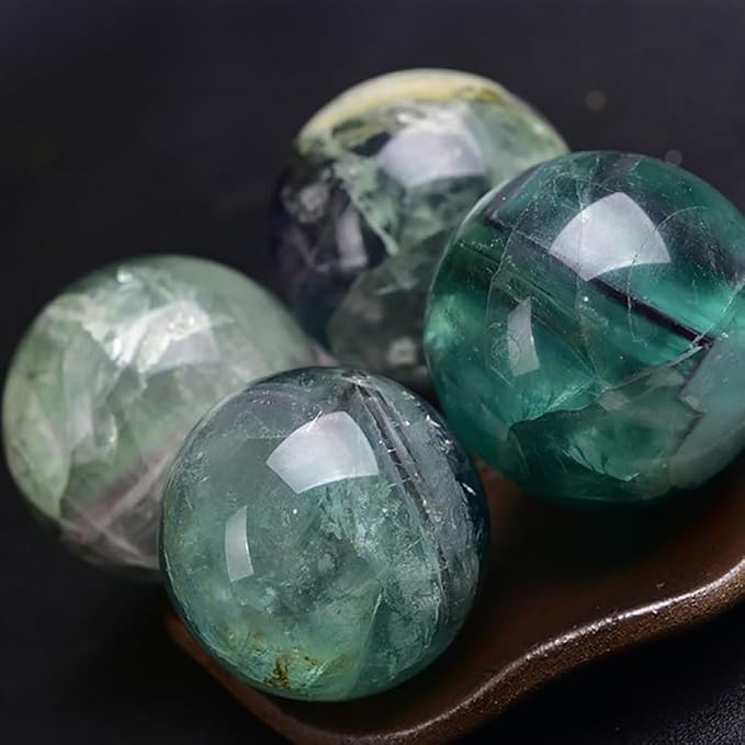2.4-2.8 inch Natural Fluorite Crystal Ball with Stand, Hand Polished Rainbow Fluorite Divination Sphere, Reiki Healing Stone Ball, Home Art Decor Ornament, Spiritual Collectible Gift