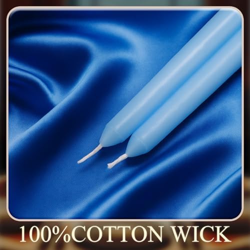 MTLEE 16 Pcs 10 Inch Taper Candle Sticks Smokeless Unscented, Sky Blue - Image 4