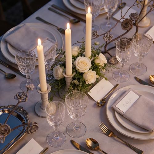 Viyffo Taper Candles, 10 Inch, 4 Pack, Ivory Unscented Smokeless Design - Image 2