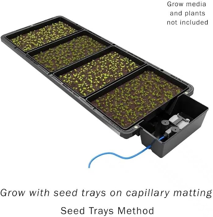 AutoPot Tray2Grow System - Standard Tray2Grow with No Tank - Self-Watering, Gravity-Fed Hydroponic Indoor System, Black