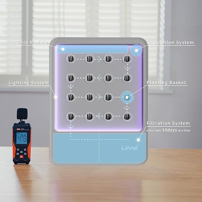 Indoor Garden Hydroponic System with LED Grow Light Indoor herb Garden, Indoor Garden Hydroponic System with LED Grow Light (Gery)