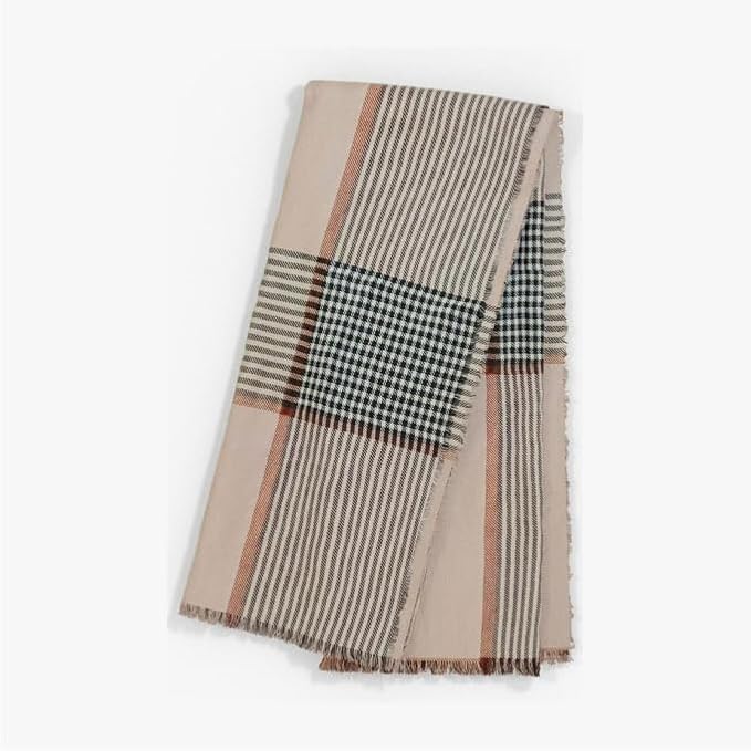 Outer Insect-Repellent Throw Blanket with Bug Shield Technology,Lightweight Outdoor Blanket for Backyard,Camping,Picnic and Beach,Striped Plaid,60” x 80”