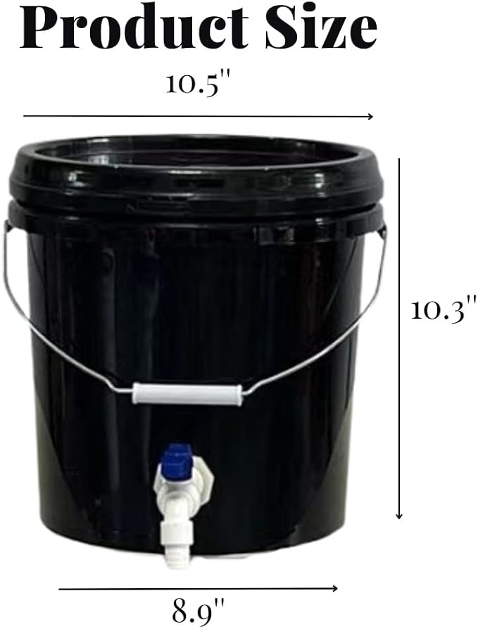 Rain Barrel Spigot Kit Portable Rain Barrel Water Catcher Container with Spigots and Screen 2 6 Gallon Capacity (Black)