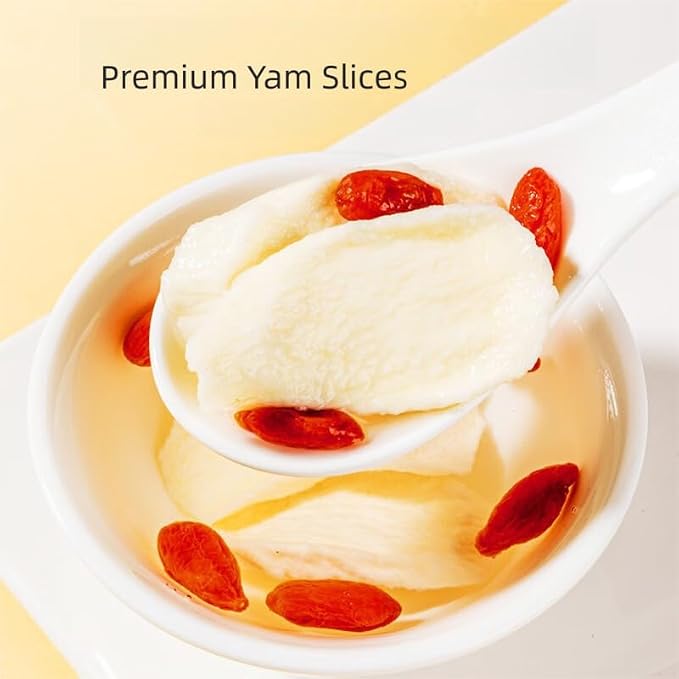 Chinese Yam Slices- Pure Natural Chinese Herbal Medicine-Dried Sliced Tiegun Shan Yao 8.81oz/250g Used for making soup-Brewing tea-铁棍山药片 (Yam Slices)