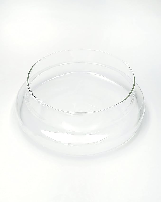 Handblown 10" Glass Terrarium with Opening for Air Flow & Cork Stopper Cloche Style Glass Dome Vivarium Display Case (Large)
