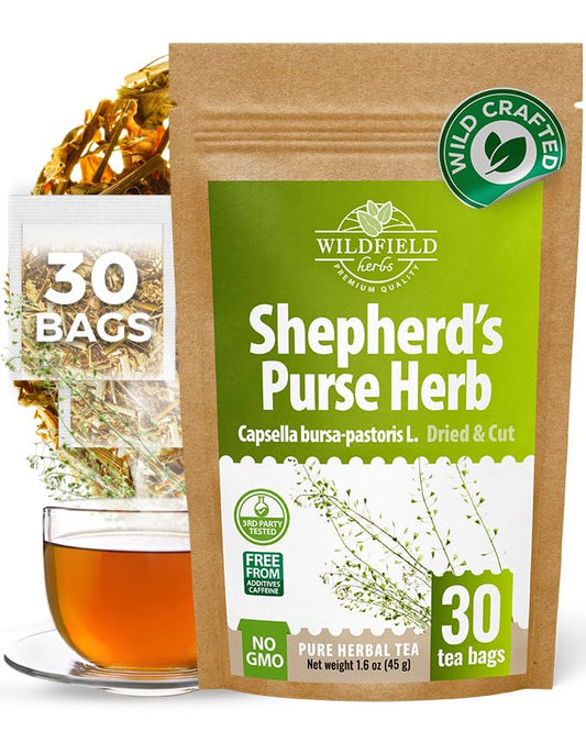 30 Bags Shepherd’s Purse Herb Tea (Capsella Bursa-Pastoris) - 30 Count 1.5g Bags Dried Shepherds Purse Herbal Tea