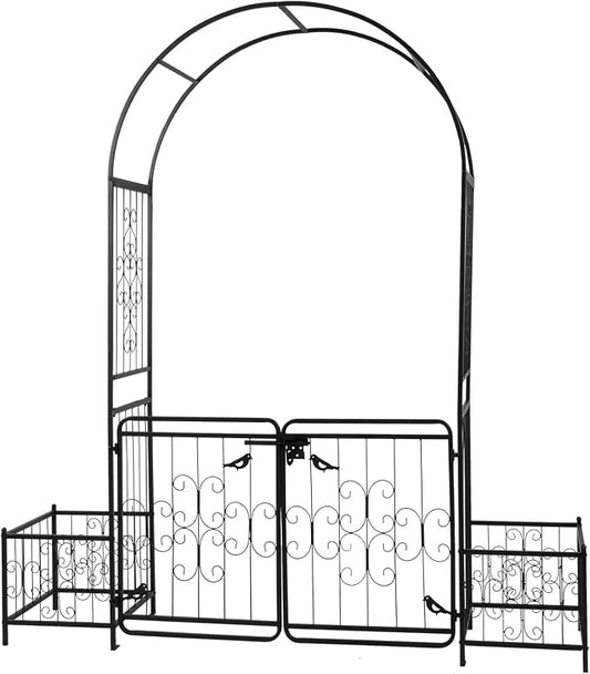 Garden Arch Trellis for Climbing Plants Outdoor, Metal Arch Frame Garden Arbors and Arches, Outdoor Archway Metal Arch Backdrop Stand for Flower Vines Wedding Bridal Birthday Party Decoration