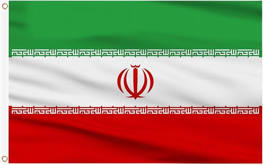 AhfuLife Iran Flag 5ft x 3ft for Party Decorations, 2 Pcs Large Iran Flags Polyester Double Side with Brass Eyelets for World Cup Football National Day Garden Street Indoor Outdoor Decorations