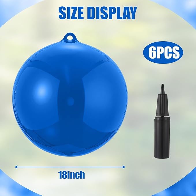 6 Pack Inflatable Fly Trap Balls 18inch Sticky Catcher for Black Yellow Greenhead Flies Outdoor Insect Control for Barn Stable Garden Greenhouse (Glue Not Included) (Deer Fly Ball Trap)