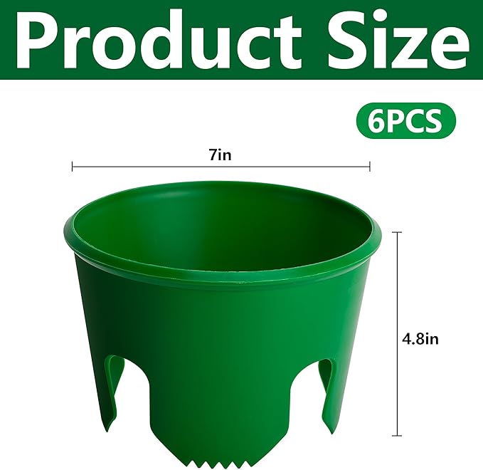 EBaokuup 6 Pcs 7 Inch Planting Grow Rings-Planting Protective Round Edging to Separate Rock and Pest-Planting Rings for Vegetables, Herbs and Flowers