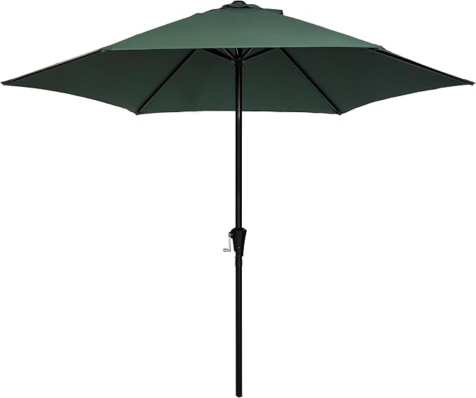 Sunnyglade 9FT Outdoor Patio Umbrella, Market & Table Umbrella with 6 Sturdy Ribs and Crank System, Fade-resistant & Waterproof for Garden Backyard Poolside Deck