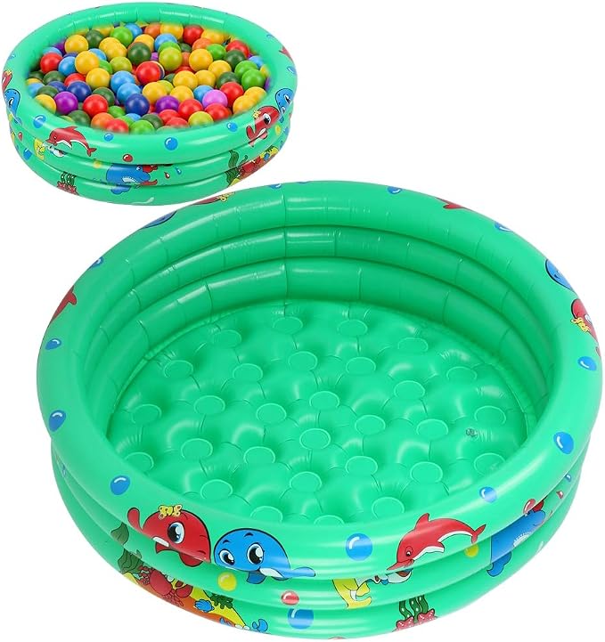 Sturdy Round Inflatable Baby Toddlers Swimming Pool with Good Materials Portable Inflatable Children Little Green Pool for Kids(Green 90cm) Children's Swimming Series