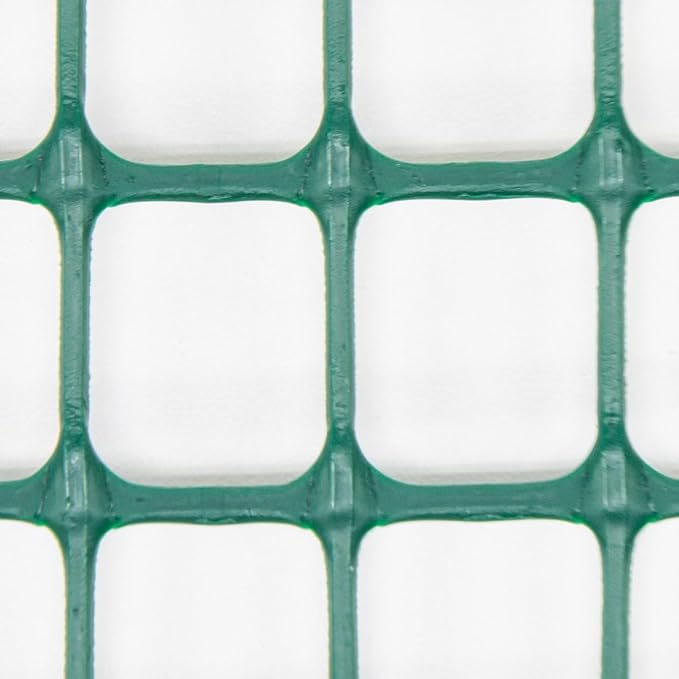 Heavy-Duty Plastic Mesh Netting, Green, 35 x 197 in (90cm x 5m), Recycled Plastic, Cut-to-Size, Durable, Multi-Purpose for Gardening, Fencing, Pets, Birds, Mole, DIY (0.75 in (19mm))