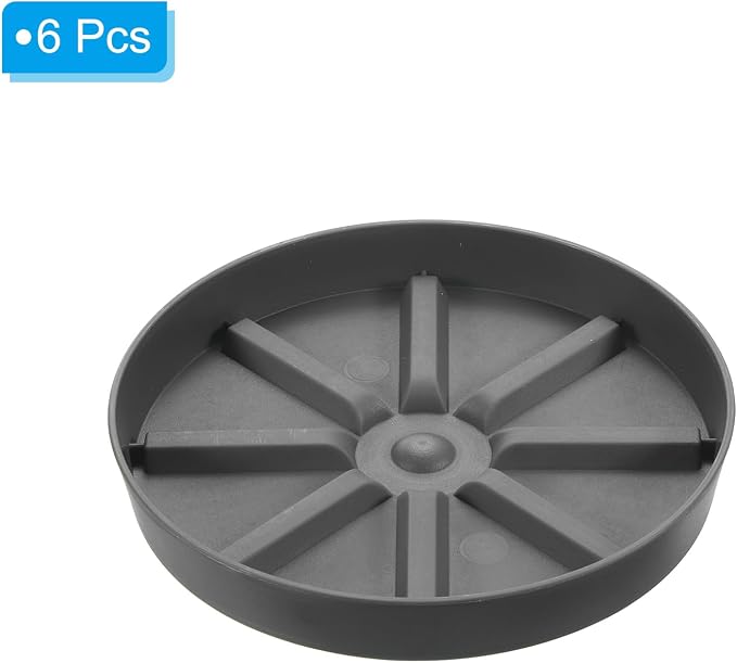 PATIKIL Plant Pot Saucers 10.5 Inch, 6 Pack Plastic Round Plant Pot Thicker Flower Drip Tray for Indoor Outdoor, Gray