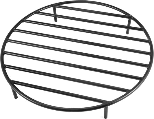onlyfire Heavy Duty Round Fire Pit Grate 22 Inch - Steel Log Grate with High-Temp Coating & Removable Legs, 3.5" Tall Wood Burning Grate for Outdoor Fireplace, Camping, BBQ