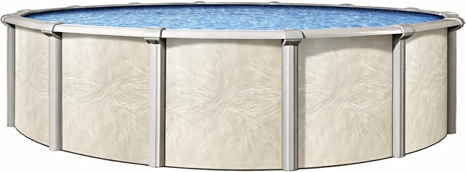 Lake Effect Pools 'Forever' 21 ft Round Above Ground Swimming Pool | 54 Inch Steel Side Walls | Kit Includes: 25 Gauge Overlap Liner & Widemouth Skimmer