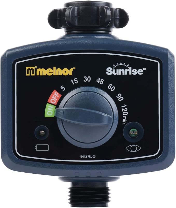 Melnor 65073-AMZ Sunrise Once-A-Day Automatic Water Timer with 2 Filter Washers Set, Amazon Bundle
