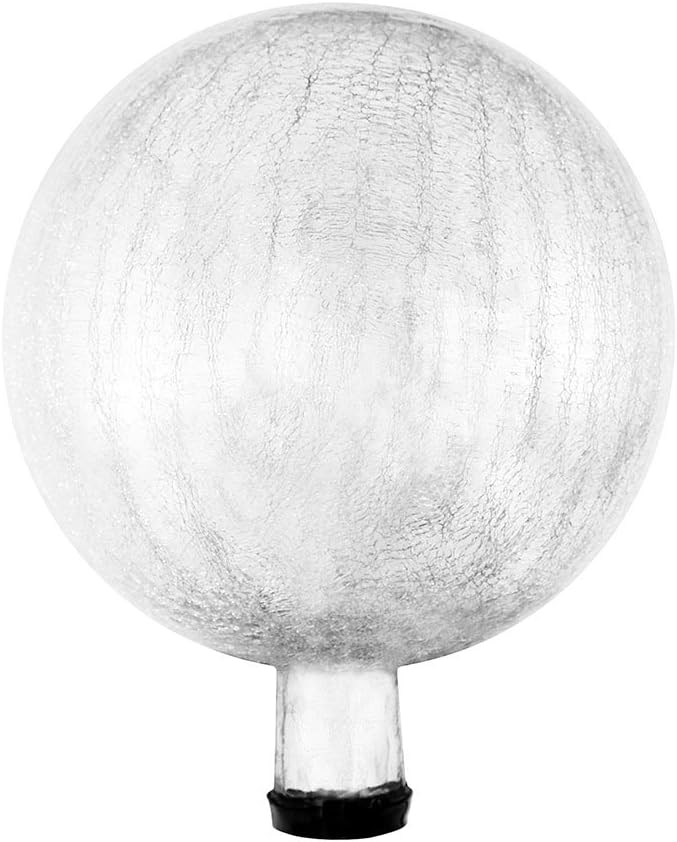 Achla Designs 10-Inch Crackle Gazing Globe Ball, Silver