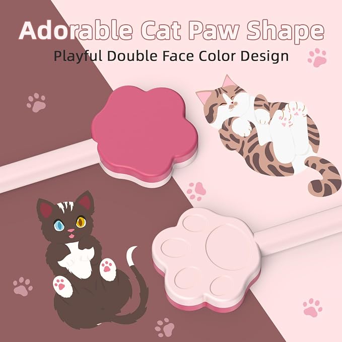 Cute Dog Paw Magnetic Cable Ties (32 Pack, 7.28 In) silicone cable ties reusable,Strong magnetic adsorption,Great for Bundlingand Organizing, Holding Stuff Book Markers, Fridge Magnets (Multicolor)