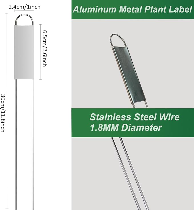 50 Pieces Metal Plant Labels 11.8 Inch Aluminum Metal Plant Tags Garden Label Markers Outdoor Planting Garden Markers for Plants Vegetables Herb Seedlings Flowers