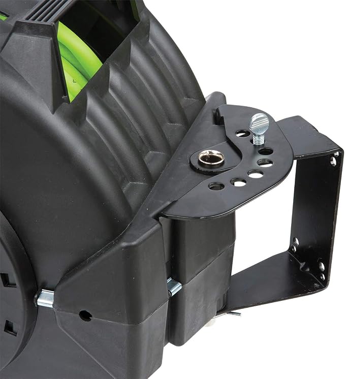 Flexzilla Pro Levelwind Retractable Air Hose Reel, 3/8 in. x 50 ft., Heavy Duty, Lightweight, Hybrid, ZillaGreen - L8305FZ