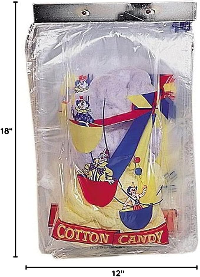 Oasis Supply, Heavy Duty Cotton Candy Bags - Carnival Ferris Wheel Design - 100 count, Twist Ties are Included