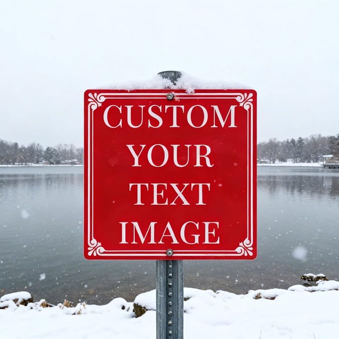 Custom Metal Sign, 8x8 inch Aluminum Outdoor Sign, Reflective Option Single/Double Sided, Rust-Free Weatherproof Fade Resistant