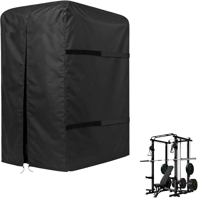 Gym Rack Cover with Waterproof Zipper for Squat Rack 47"-110"W | Waterproof Dustproof Heavy Duty Oxford Fabric,Gym Equipment Storage Cover for Workout Machine Outdoor Use