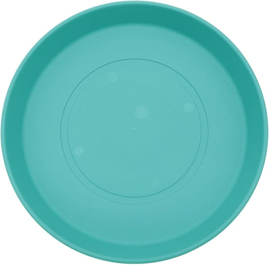 The HC Companies Round Prima Flower Pot Saucers - Plastic Plant Saucer for Outdoors & Indoors - Traditional Plant Pot Trays for Water Drainage -Durable Plant Tray (14-inch Dusty Teal, Pack of 1)