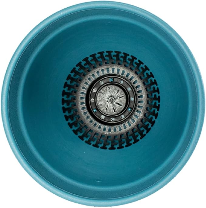 The HC Companies Rings Flower Planter - Self Watering Plant Pots for Herbs & More - Round Lightweight Outdoor & Indoor Planter (12" Blue, Pack of 2)