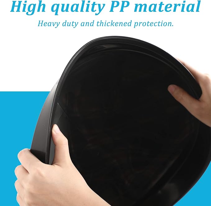 Eccliy 12 Pcs Plastic Plant Saucers Round Plant Tray Large Flower Pot Heavy Duty Planter Water Trays Thick Planter Drip Saucers for Indoors and Outdoors(16, 18 and 20 Inch,Black)