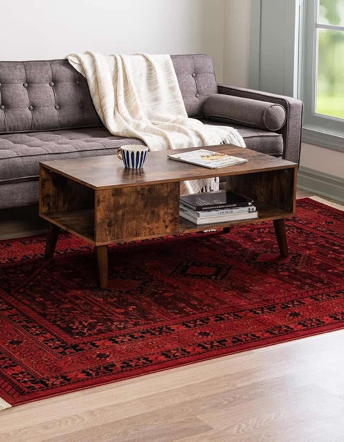Unique Loom Tekke Collection Area Rug - Sheibani (2' 2" x 3' 1" Rectangle, Red/ Black)