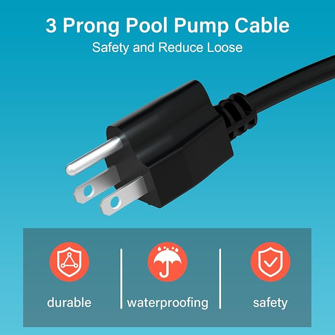SPX1250WA Power Cord for Hayward Pool Pump Compatible with Hayward Power-Flo SP1500 Pool Pump Series (6FT)