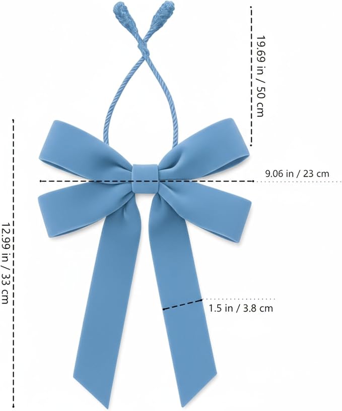 36 Pcs 20 Inches Christmas Garland Ties with Large Velvet Bows Decorative Reusable Twist Tie Bows for Banister Christmas Indoor Outdoor Holiday Wreath Decorations(Light Blue)