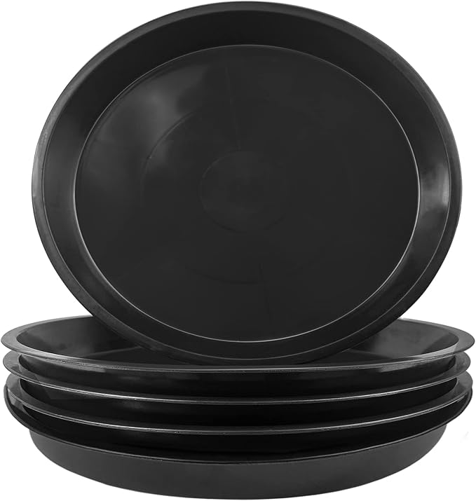 OUPSAUI 5 Pack 4 10 12 14 16 18 20 22 Inch Plant Saucer, Plant Trays for Pots, Large Plastic Plant Saucers for Indoors, No Holes Planter Drip Tray (20 inch)