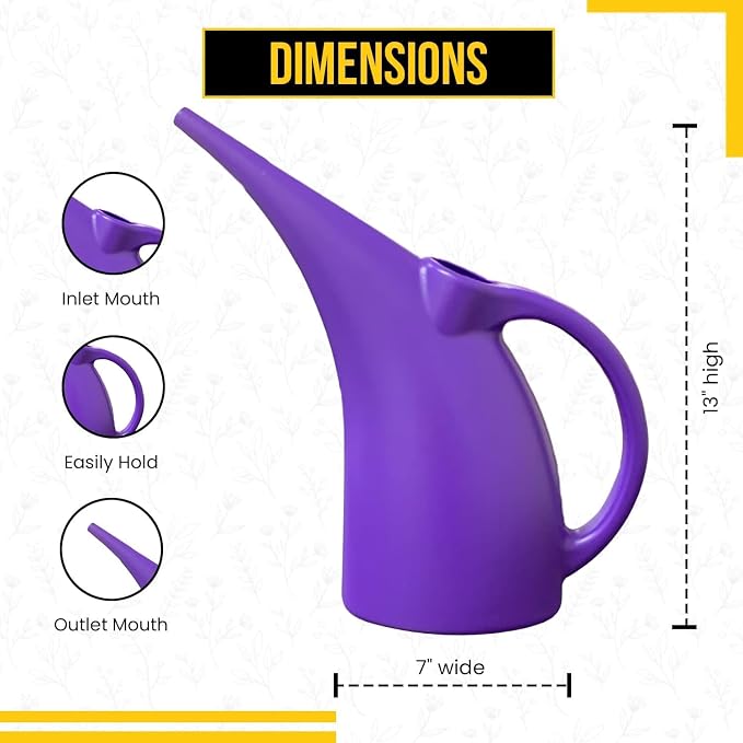 2 Pack Watering Can 1/2 Gallon - Small Watering Can for Indoor Plants - Outdoor Watering Can - Purple Plant Waterer - Plastic Watering Can for Garden