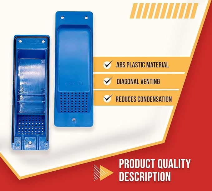 Mytee Products Shipping Container Air Vent 20 Pack - Cross Flow Ventilation for Shipping Container - ABS Plastic Air Vent with Rubber Seal & Water Protection - Shipping Containers Accessories (Blue)